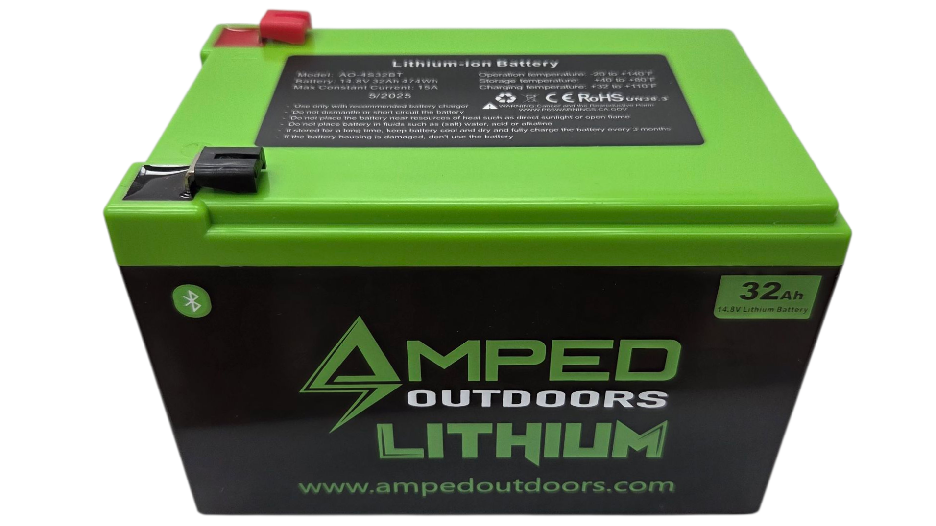 32Ah Lithium Battery (14.8V NMC) with Charger (Bluetooth)- available at Retailers