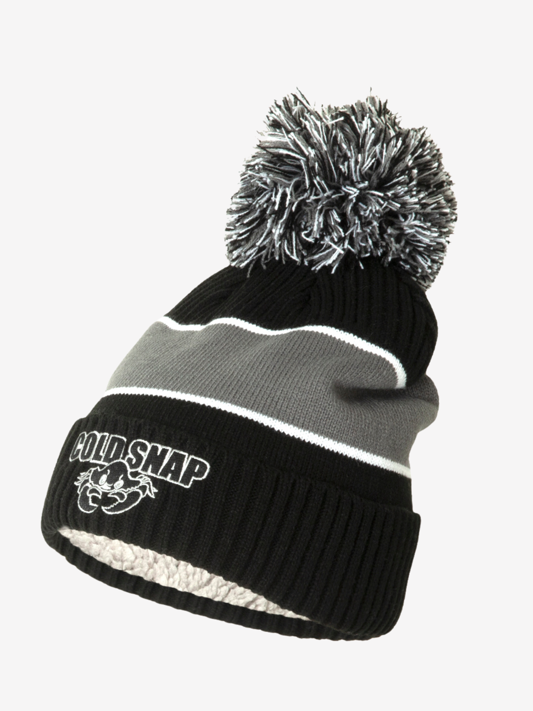 Stocking Cap w/Ball- Gray/Black