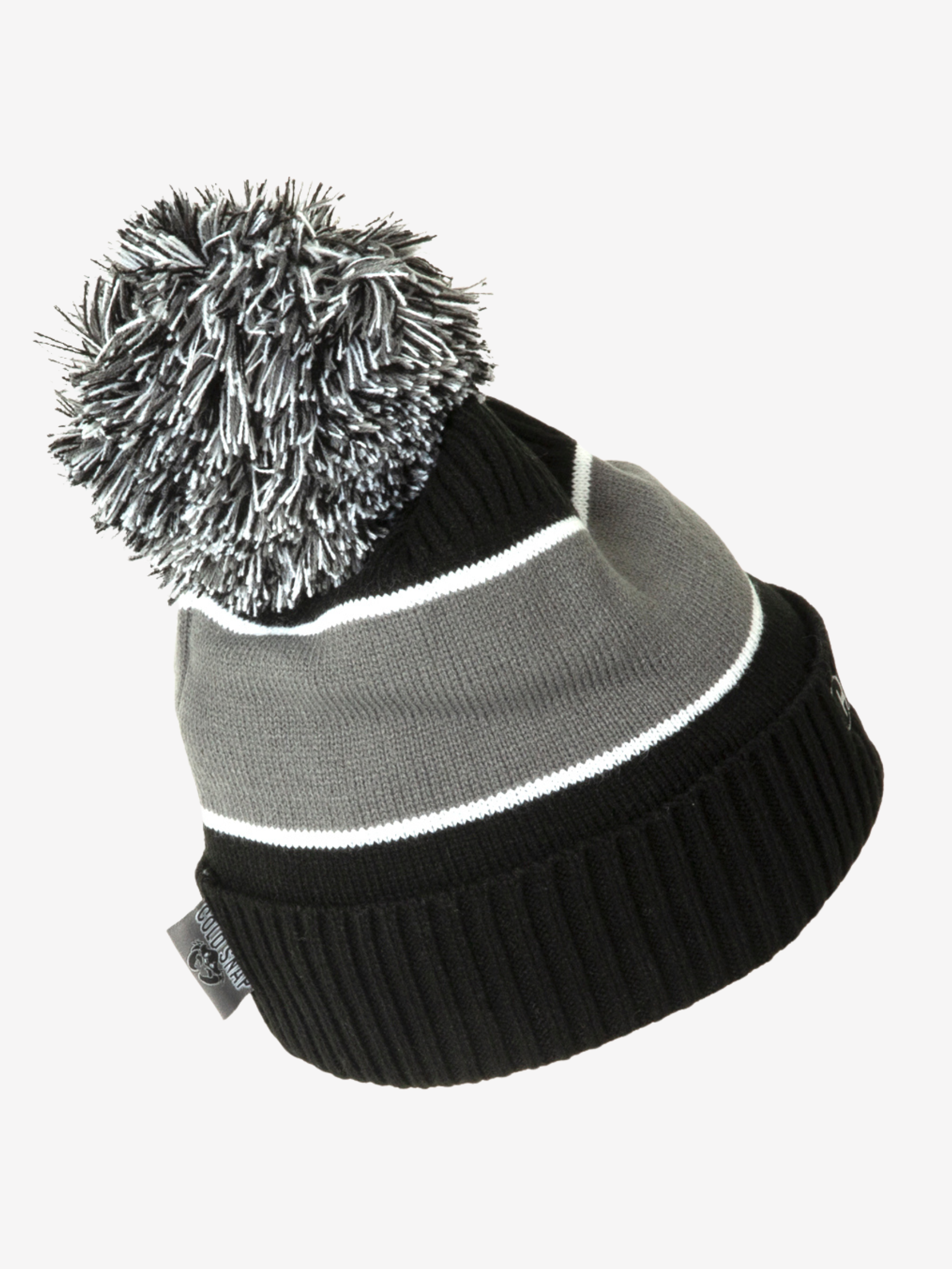 Stocking Cap w/Ball- Gray/Black